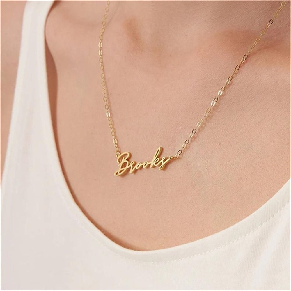 Custom Name Necklace for Women Personalised Nameplate Pendant Cross Chains Chokers 18k Gold Plated Stainless Steel Jewelry Gifts