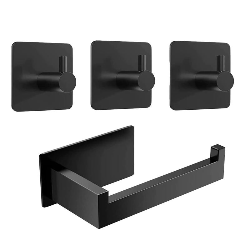 Toilet Paper Holder No Drilling Toilet Paper Holder Black 3
