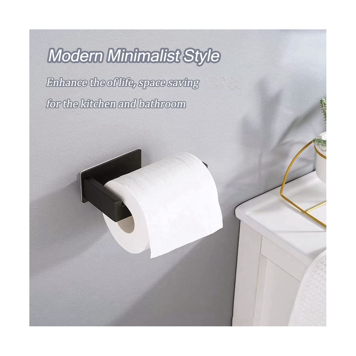 Toilet Paper Holder No Drilling Toilet Paper Holder Black 3