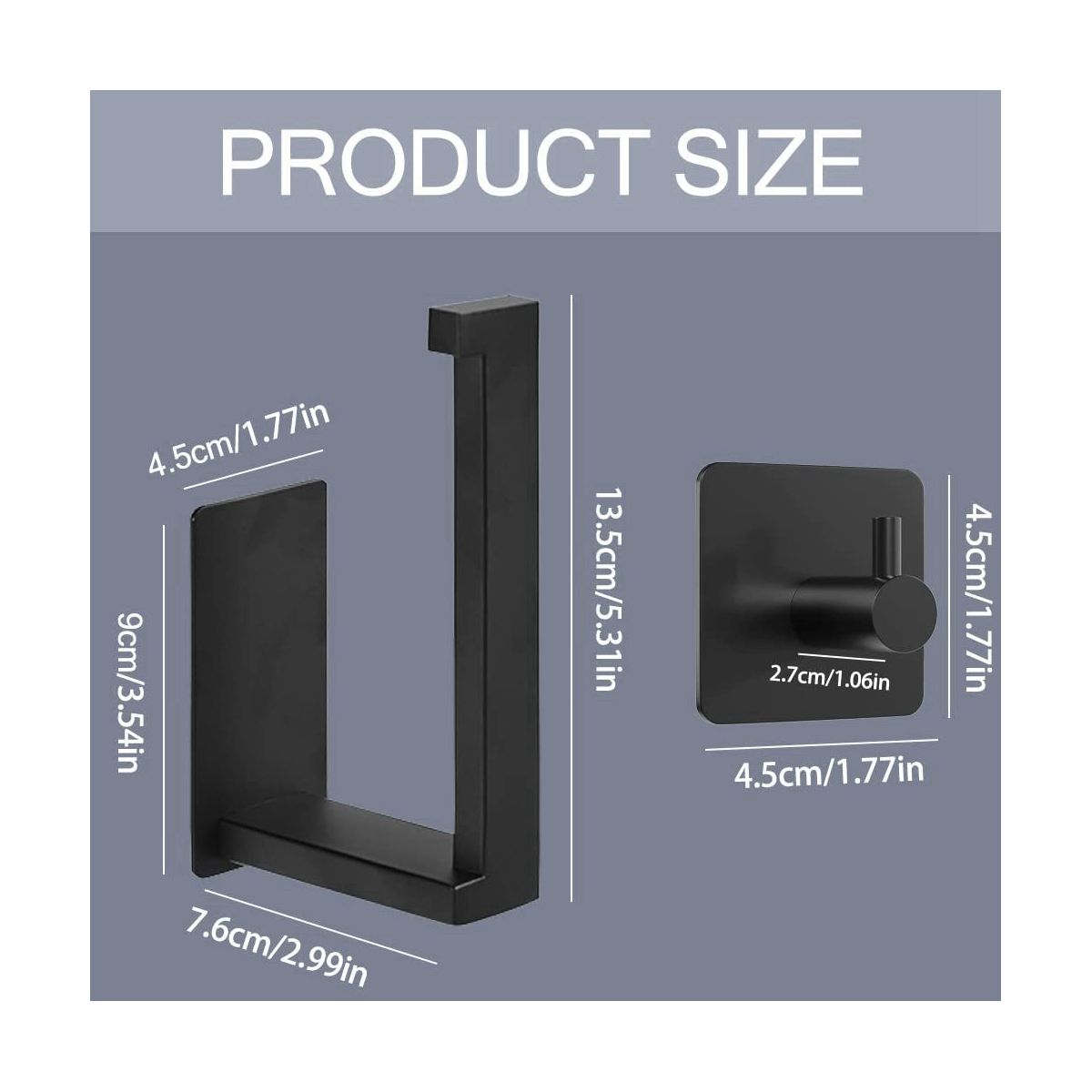 Toilet Paper Holder No Drilling Toilet Paper Holder Black 3