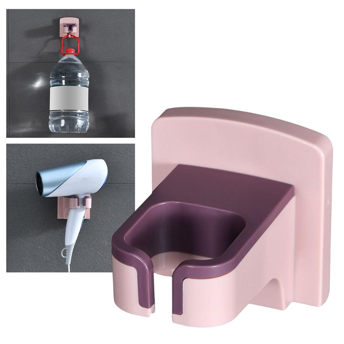 Hair Dryer Holder Organizer Bracket Stand Hairdryer Shelf Salons Pink