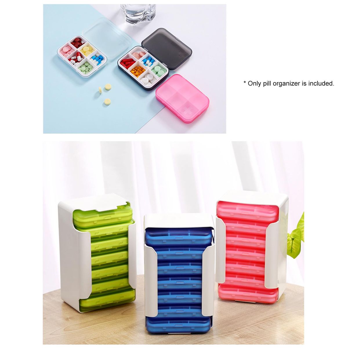 Weekly Pill Organizer 7 Days Portable Daily Pill Cases For