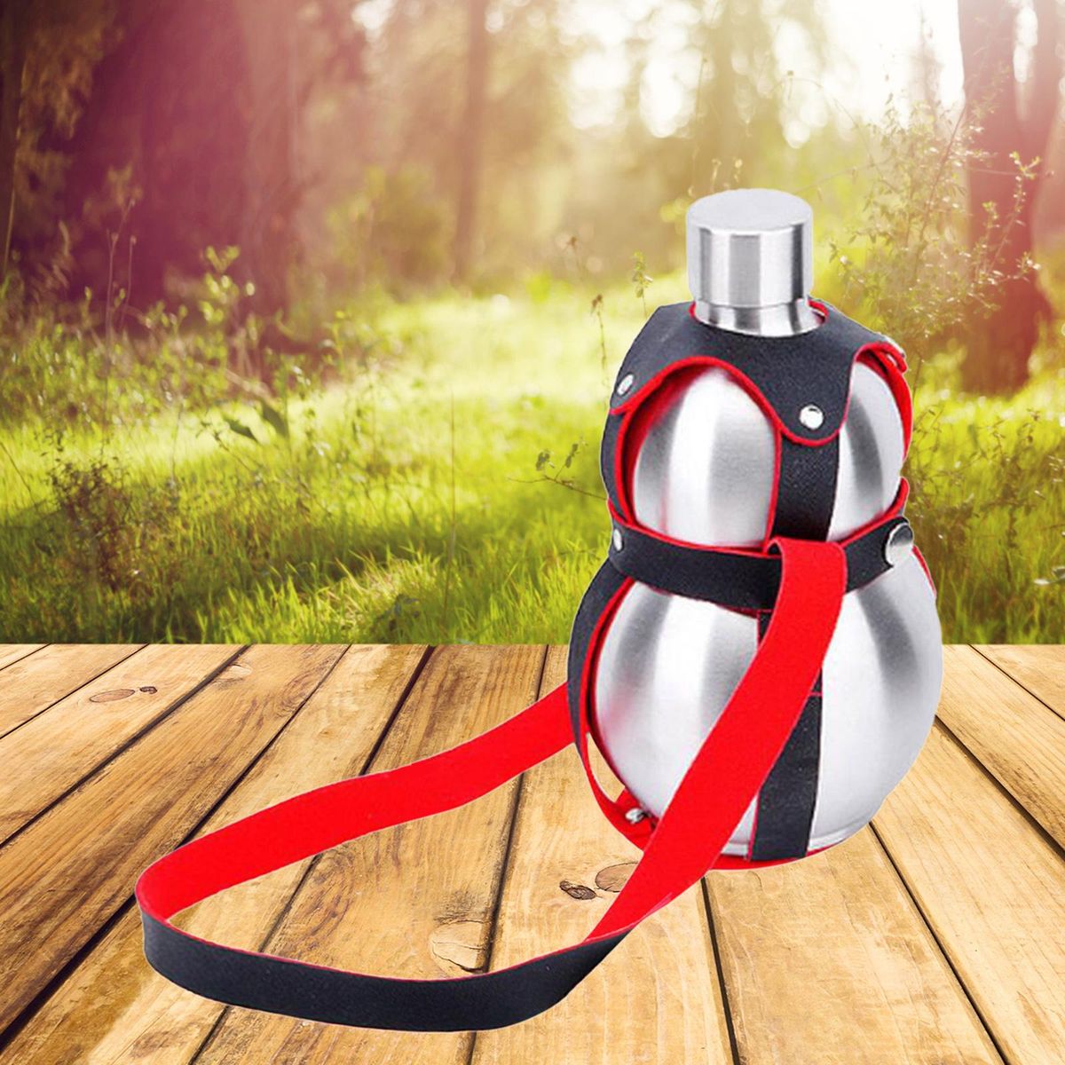 2pcs Stainless Steel Hip Gourd Bottle Outdoor Gift