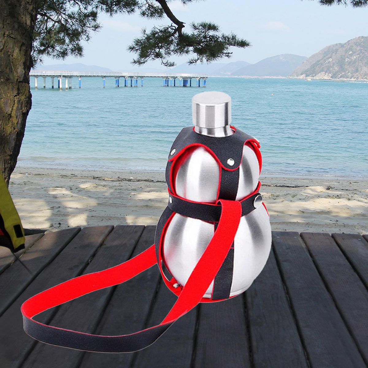 2pcs Stainless Steel Hip Gourd Bottle Outdoor Gift