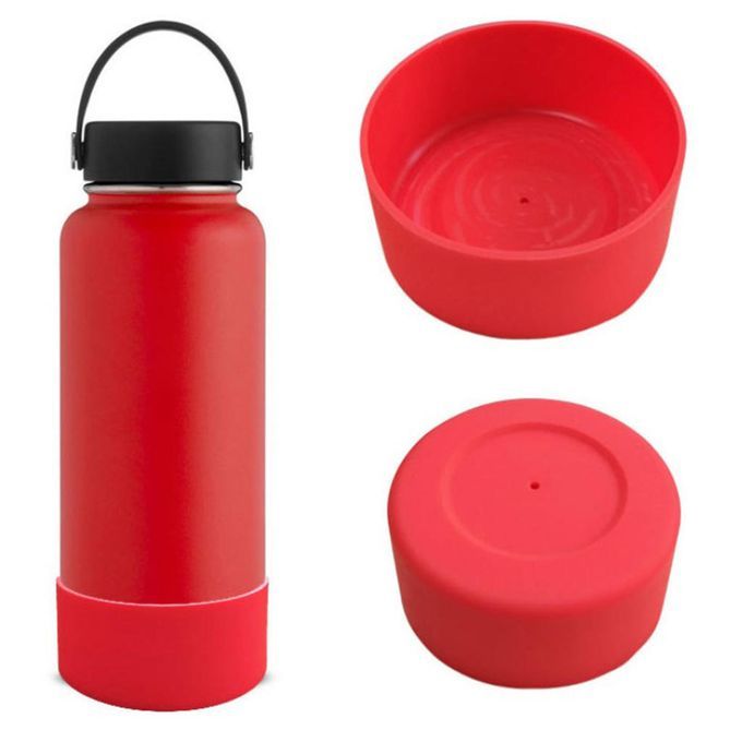 Silicone Sleeve Fit 32-40 Oz Flask Water Bottle Bottom Boot Cover Red