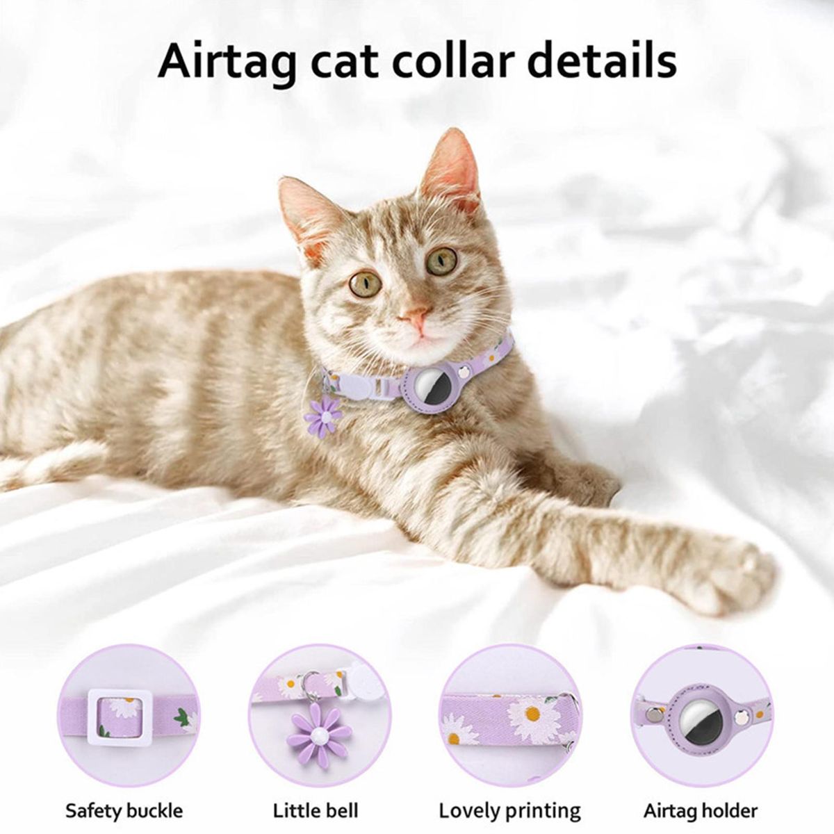 Pet Collar Protective Case Cover Pet Collar Purple