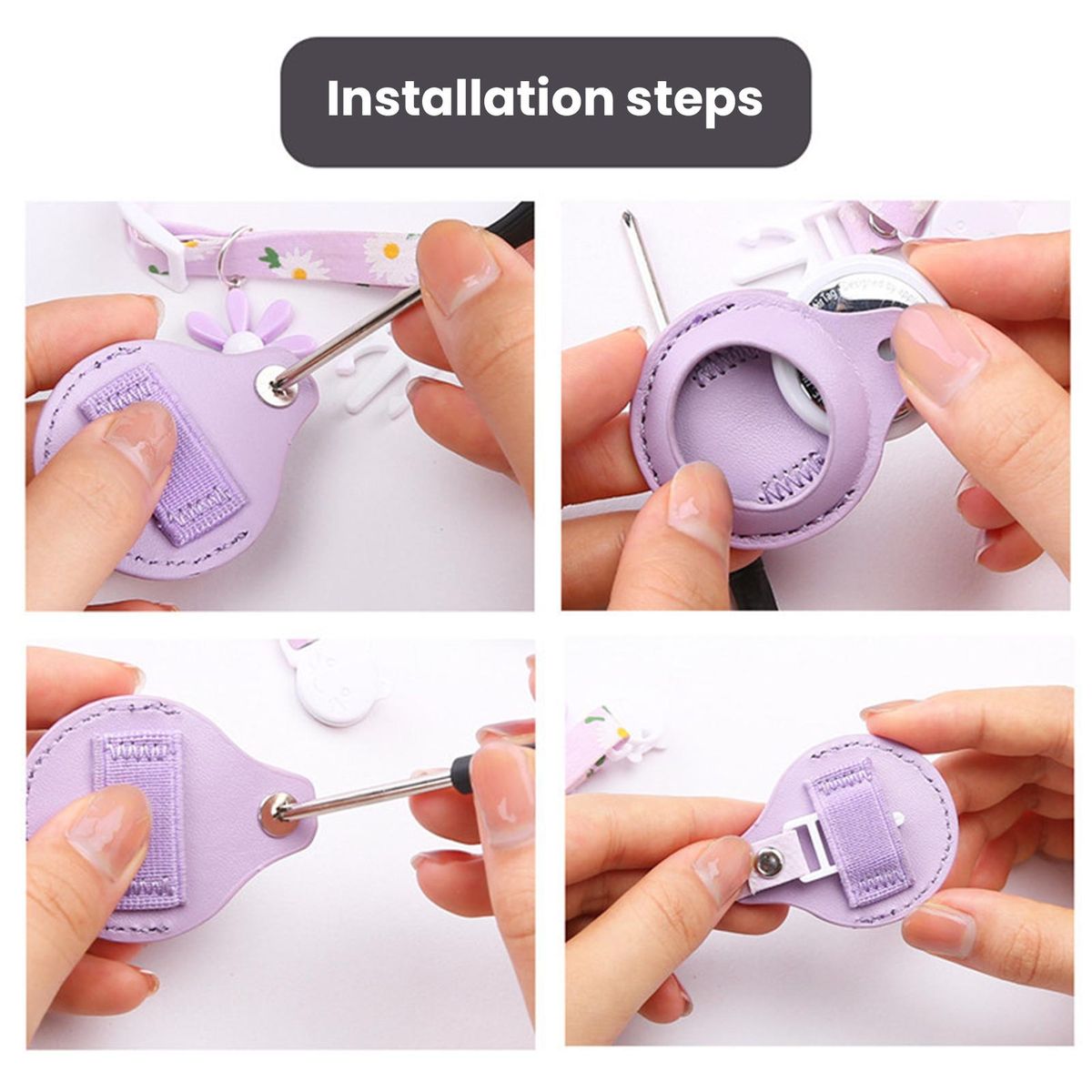 Pet Collar Protective Case Cover Pet Collar Purple