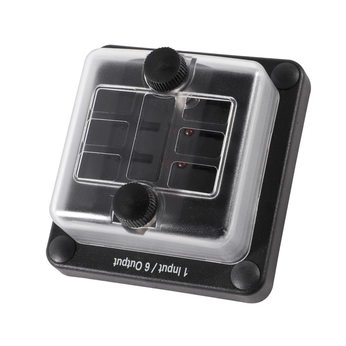6 Way Fuse Block Box W/Negative Bus, Updated Automotive Blade Fuse Block Holder with LED Indicator Thumbscrew Protection Cover Label Sticker for DC 12-32V Auto Car Marine RV Boat