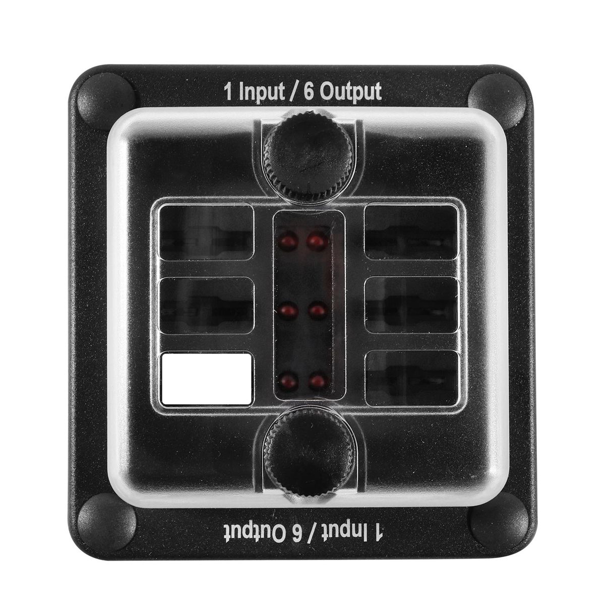 6 Way Fuse Block Box W/Negative Bus, Updated Automotive Blade Fuse Block Holder with LED Indicator Thumbscrew Protection Cover Label Sticker for DC 12-32V Auto Car Marine RV Boat