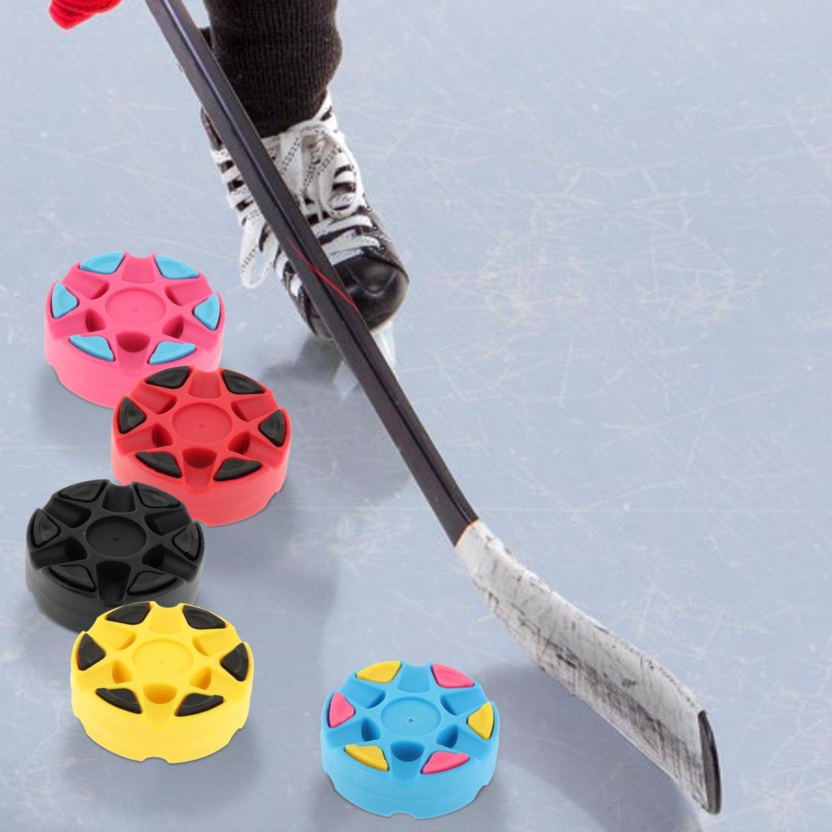 Ice Hockey Training Pucks Dryland Skate Ball Blue