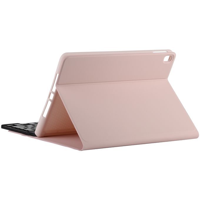 TG11B Detachable Bluetooth Black Keyboard + Microfiber Leather Protective Case For IPad Pro 11 Inch (2020), With Pen Slot & Holder (Pink)
