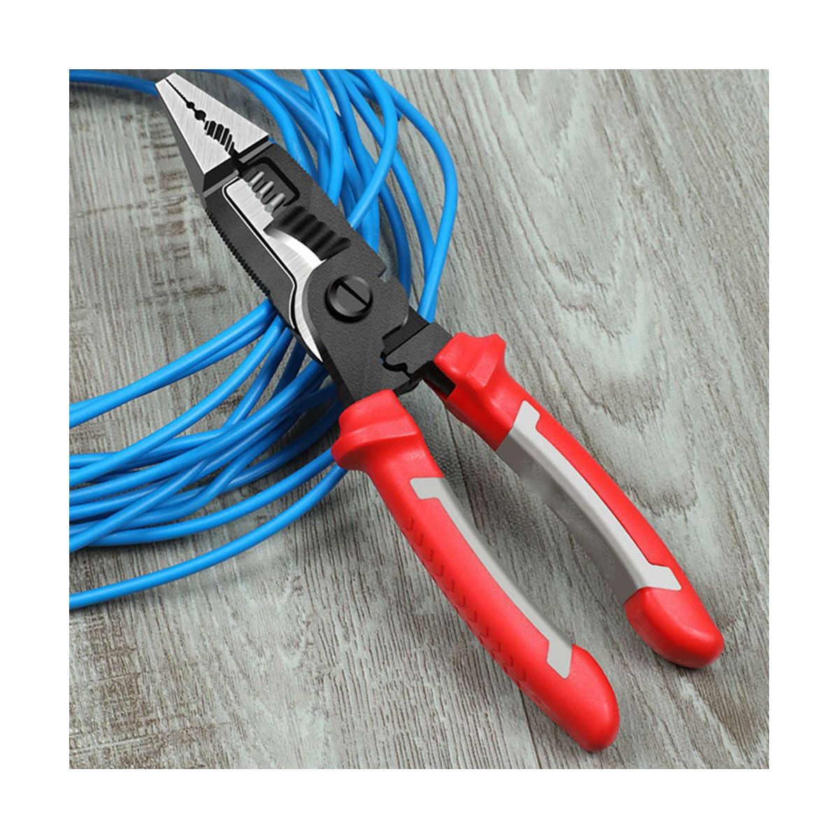 1Pc 6 in 1 Multifunctional Electrician Pliers Long Nose Pliers Wire Cable Cutter Stripper Terminal Crimping Hand Tools