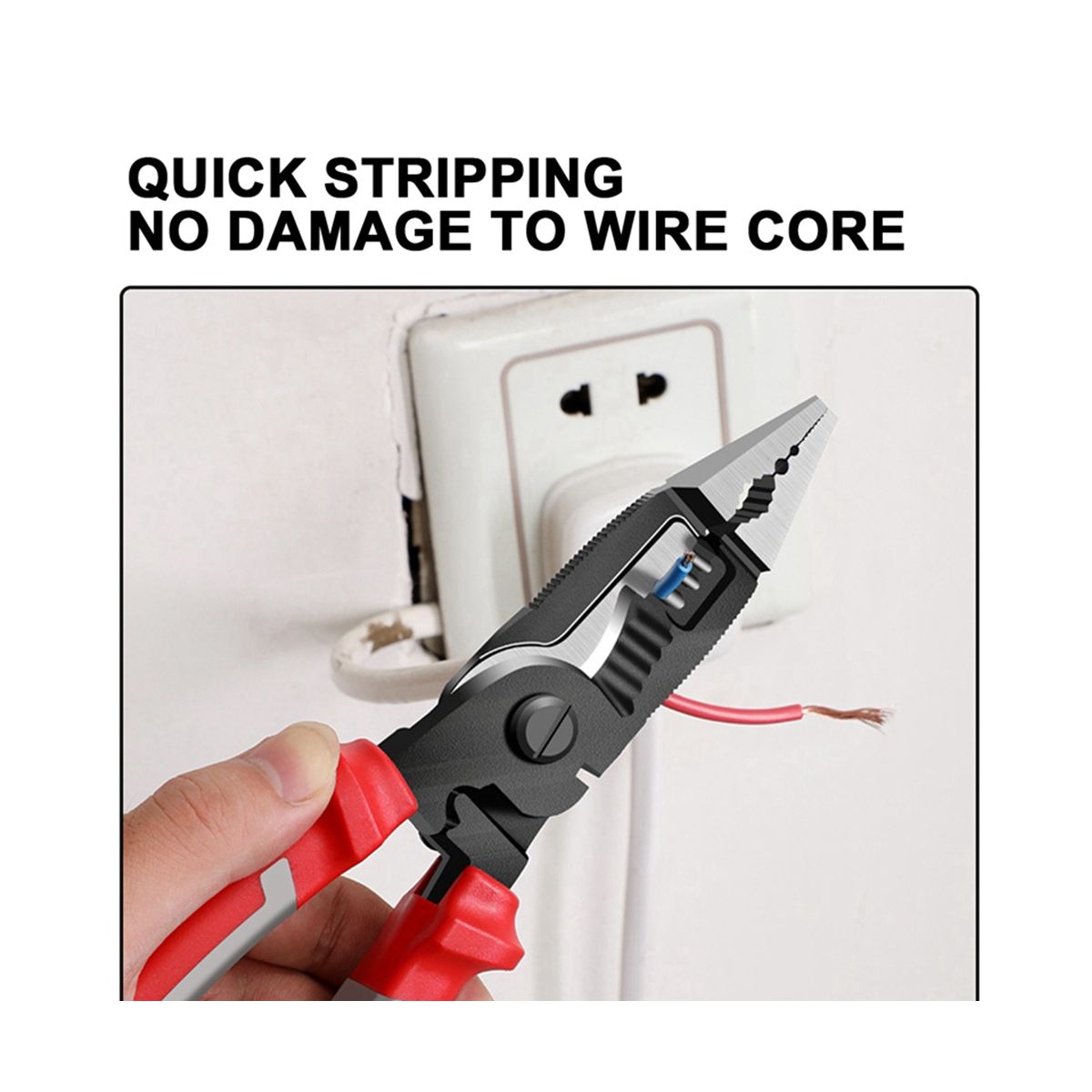 1Pc 6 in 1 Multifunctional Electrician Pliers Long Nose Pliers Wire Cable Cutter Stripper Terminal Crimping Hand Tools