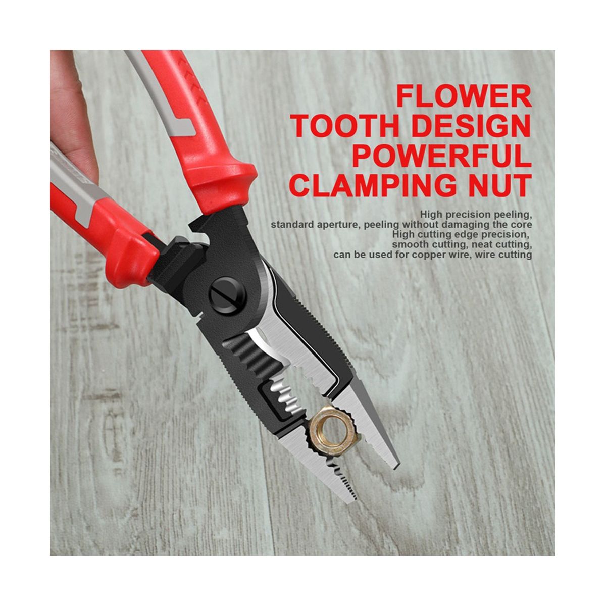 1Pc 6 in 1 Multifunctional Electrician Pliers Long Nose Pliers Wire Cable Cutter Stripper Terminal Crimping Hand Tools