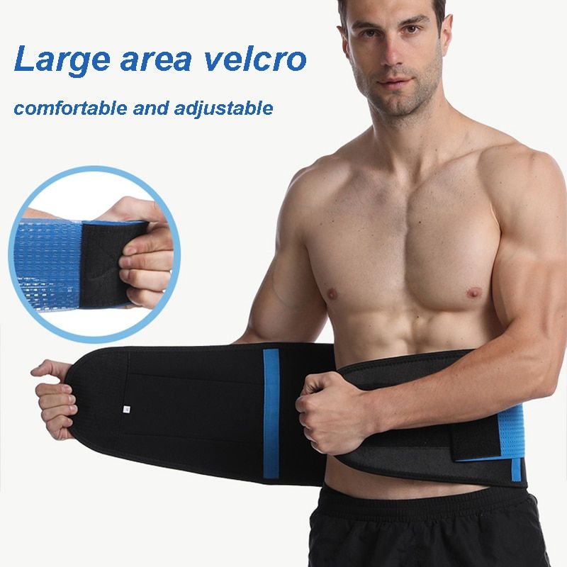 Waist Support Belt Gym Back Trainer Protector Men Lifting  BodyBuilding Profuse Sweat Belts Women Postpartum Abdominal S-blue