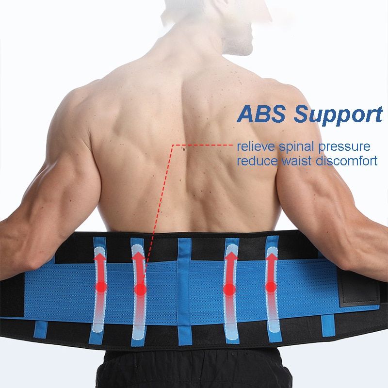 Waist Support Belt Gym Back Trainer Protector Men Lifting  BodyBuilding Profuse Sweat Belts Women Postpartum Abdominal S-blue