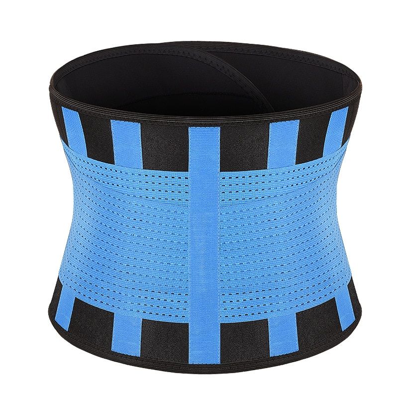 Waist Support Belt Gym Back Trainer Protector Men Lifting  BodyBuilding Profuse Sweat Belts Women Postpartum Abdominal S-blue