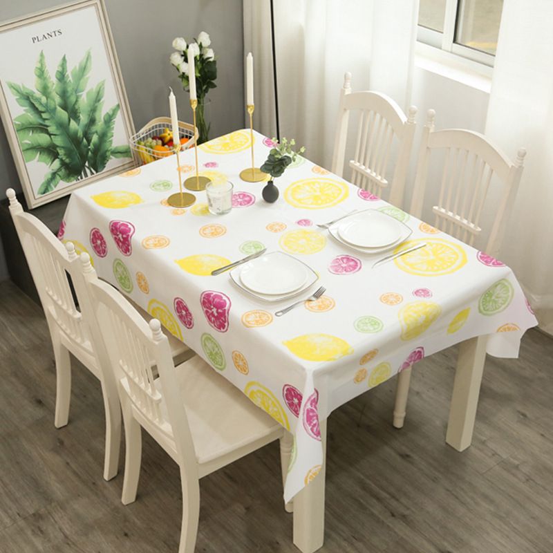 Rectangle Table Cloth Waterproof Oil-proof Multicolor Lattice Lemon Strawberry Table Mat Tablecloth Dinning Table Decoration A09