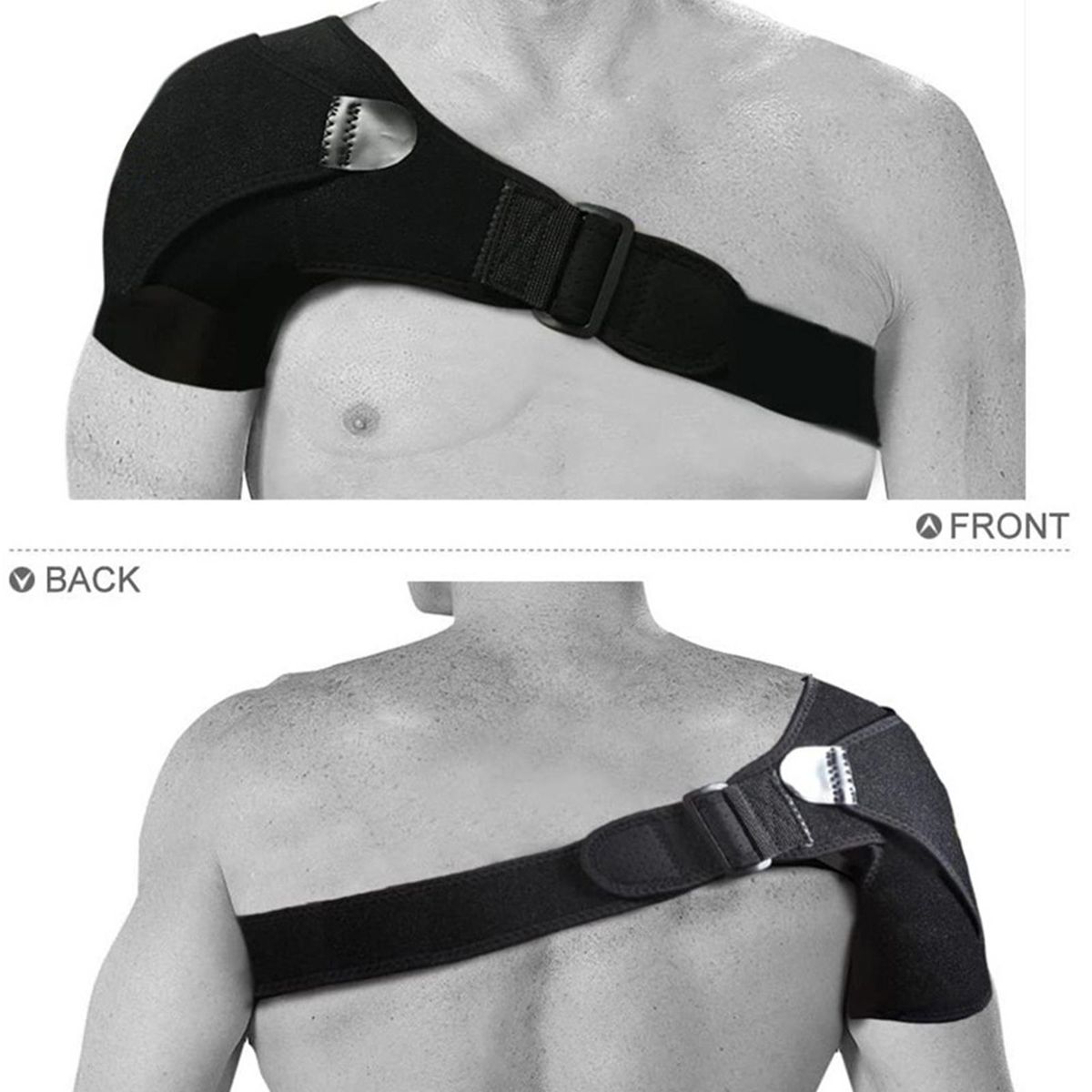 Shoulder Brace for Sleeping Shoulder Support Brace Adjustable Sleeve Black