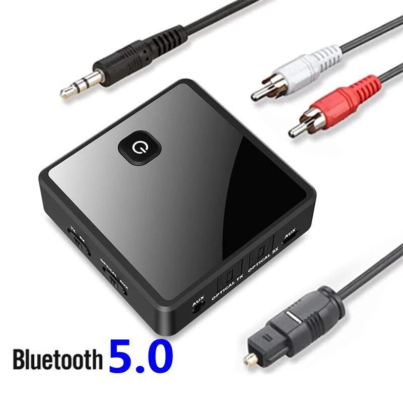 Bluetooth Transmitter Receiver Wireless Adapter Low Latency 3.5mm AUX Jack Optical SPDIF Audio Adapter For PC TV Car Speaker
