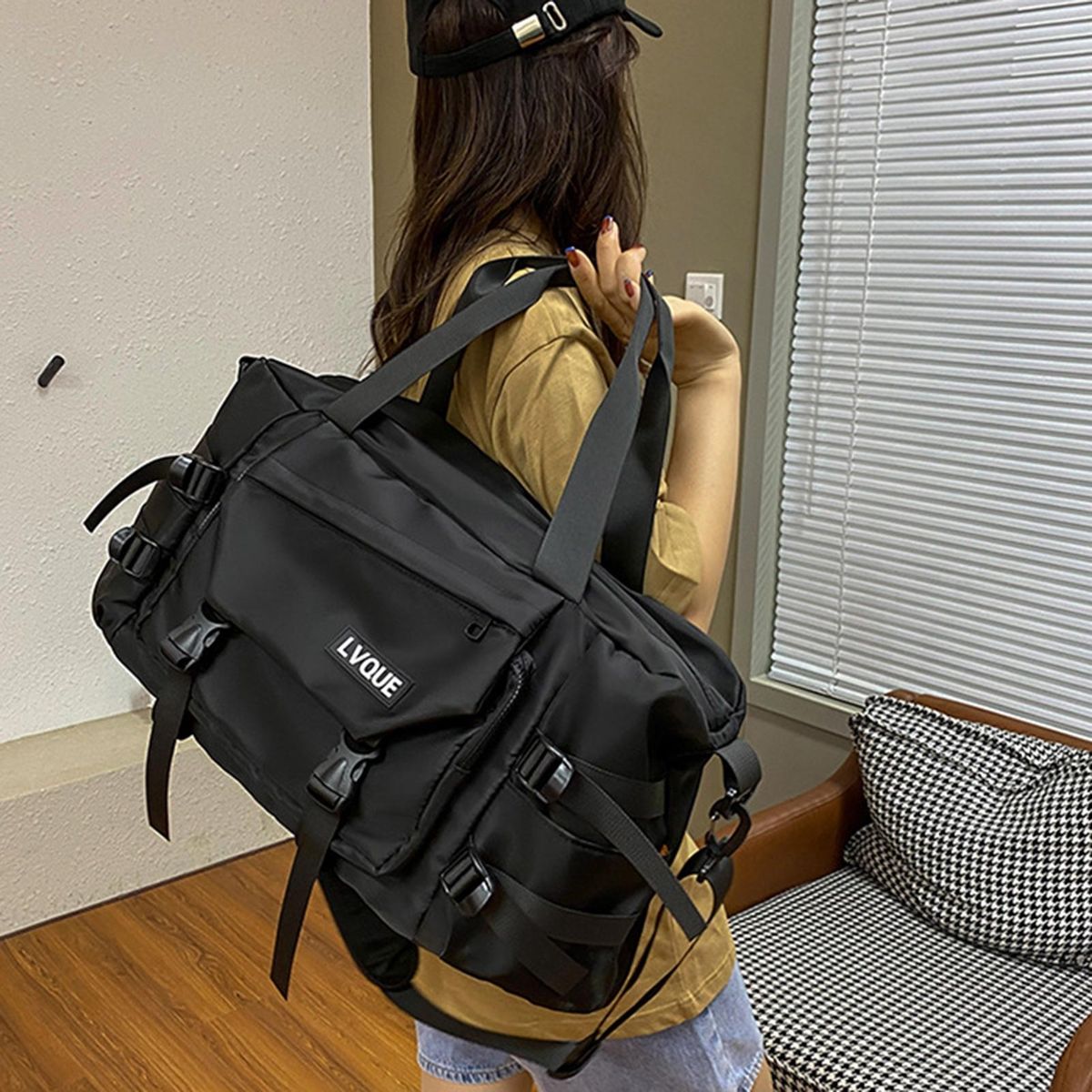 Luggage Bag Casual Workwear Style Travel Duffel Bag Black