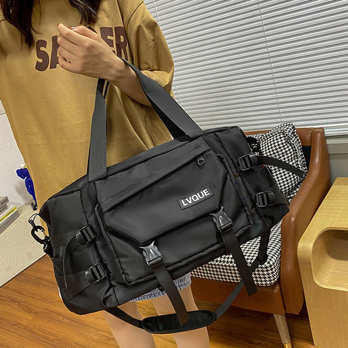 Luggage Bag Casual Workwear Style Travel Duffel Bag Black