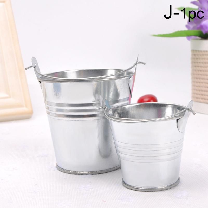 Silver 1 3 Size Mini Metal Bucket Wedding Decoration Candy Box Flower Pot Table Decor Birthday Party Decoration Kids Baby Shower Supplies