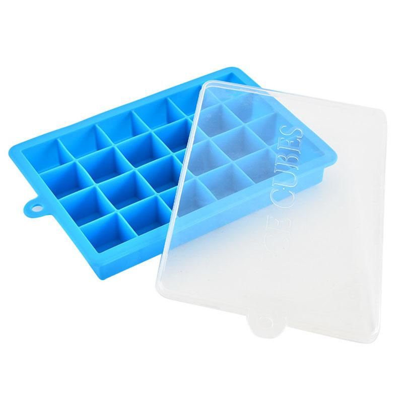 24 Cube Silicone Ice Cube Maker Trays With Lid For Whisky