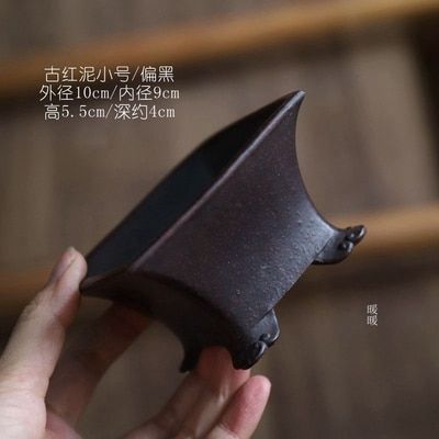 PurPle Clay Ceramic Hexagon Bonsai Pot Tradition Cina Succulents Garden Decoration B