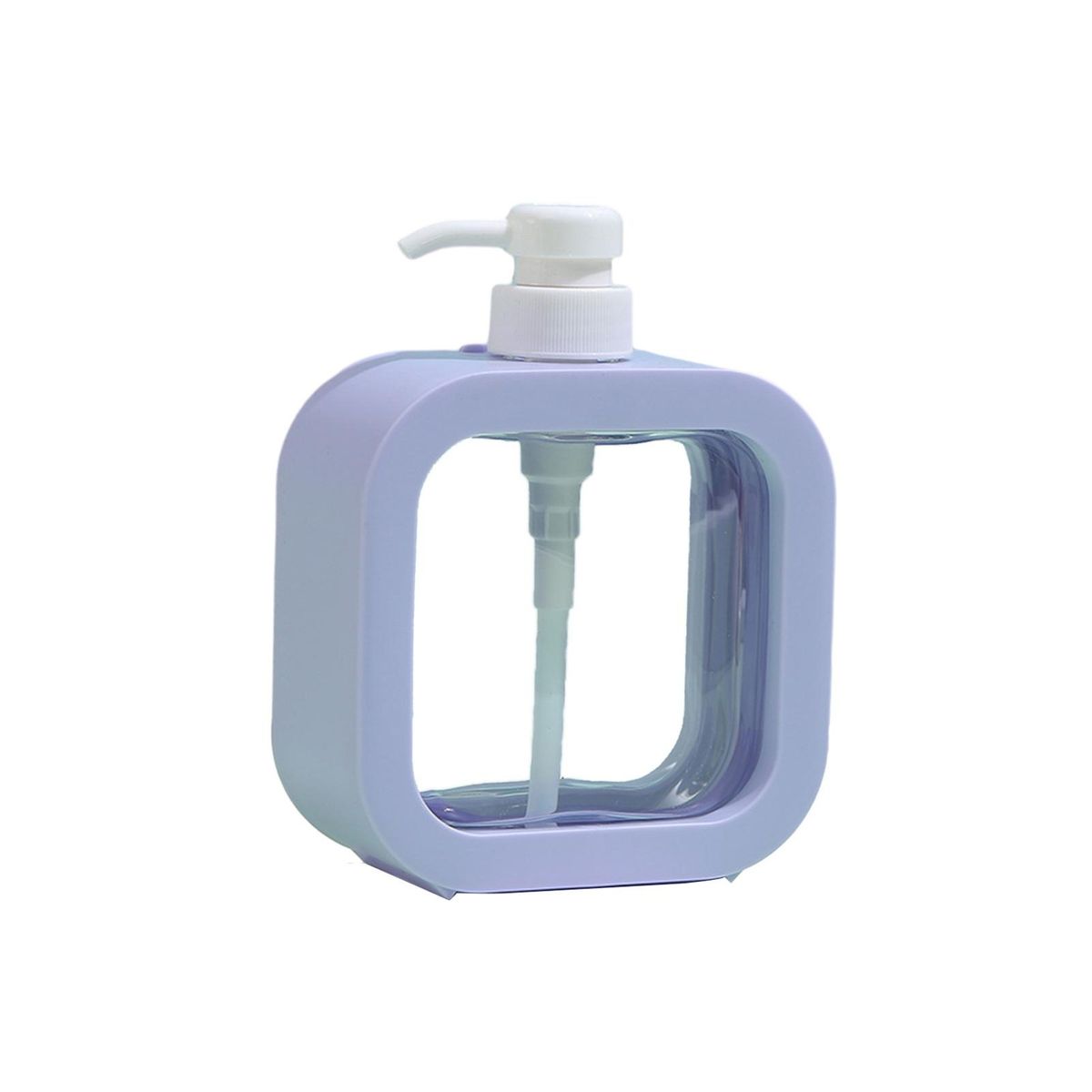 Easy-to-use Pump Press Bottle Square Dispenser Bottle 500ml for Lotion Purple