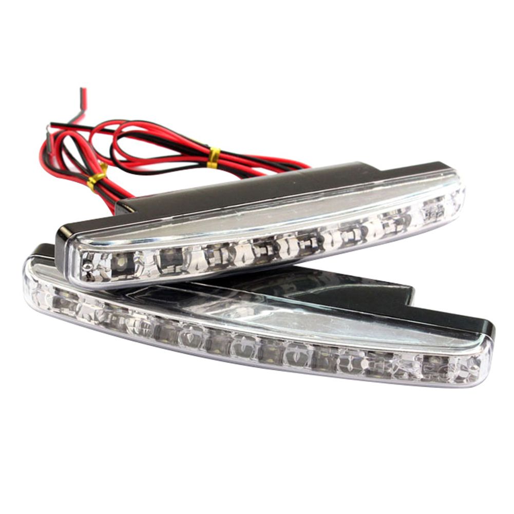 2Pcs Waterproof Universal DC 12V 8LED Car Fog Lamp-Black