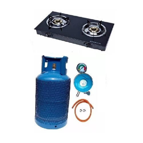 Table Top Cooker, 12.5kg Cylinder, Leak Detector Regulator, 3 Yards Hose & 2 Clip