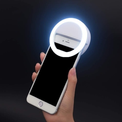 Rechargeable-selfie Ring Light With Inbuilt Battery - White