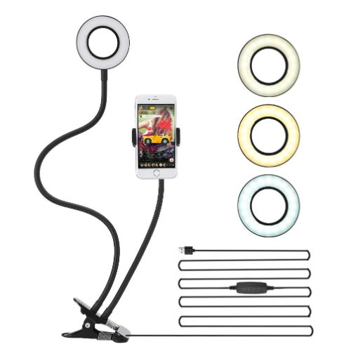 Selfie Ring Light 360° Rotating With Cell Phone Holder Stand