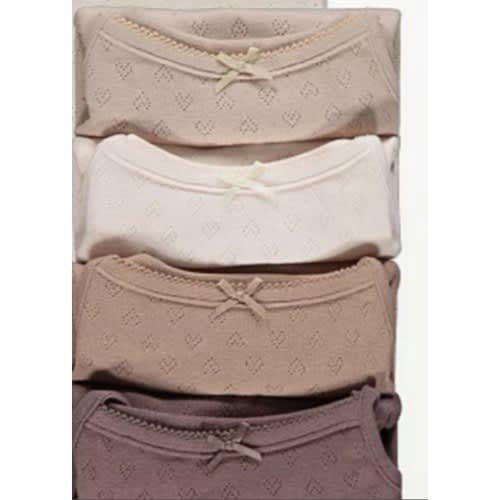 5 Pack Brown Pointelle Sleeveless Bodysuits