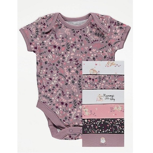 Baby Girls Cotton Bodysuits - 7 Pack