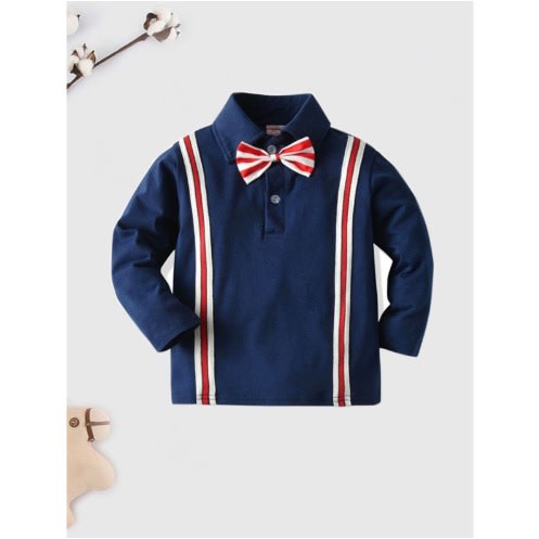 Kid Boy Stripe Bowtie Shirt