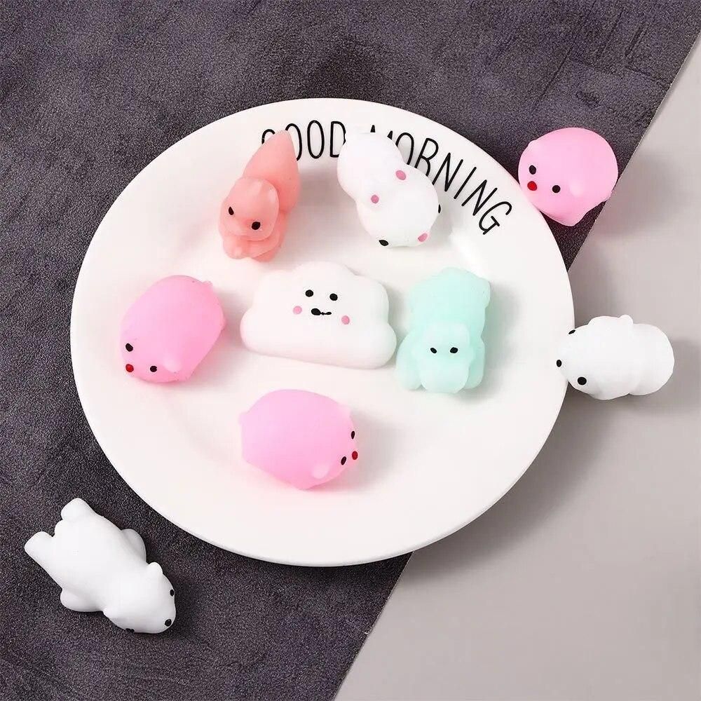 Creativity 10Pcs/set Easter Party Desktop Ornaments Mini Mochi Kawaii Animal Mochi Toys Stress Relief Toy Stress Relief Toy