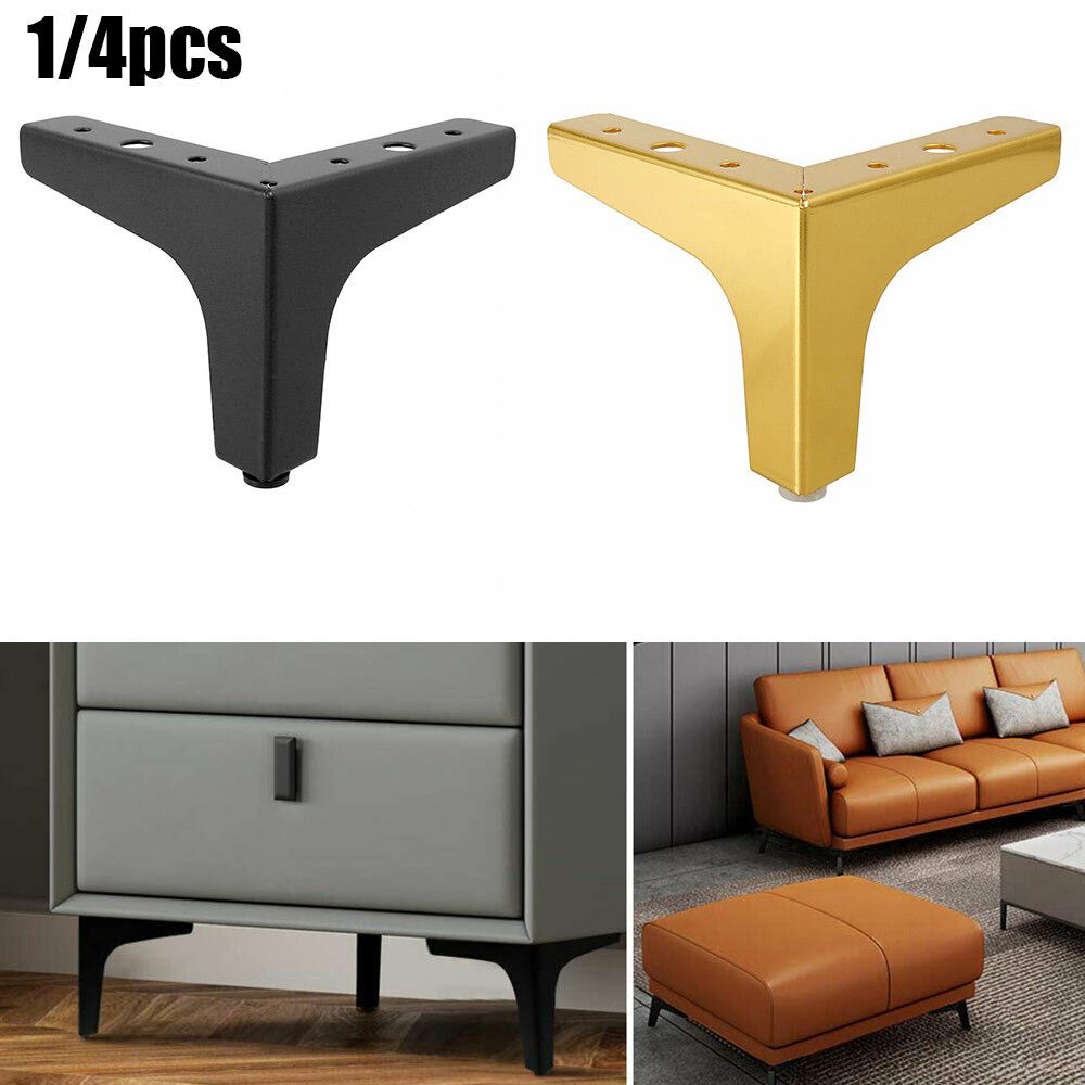 1PC Carbon Steel 4Inch 10cm DIY Furniture Sofa Legs Modern Metal Diamond Triangle Furniture Cabinets Bed Chair Table Feet-Golden 1pcs