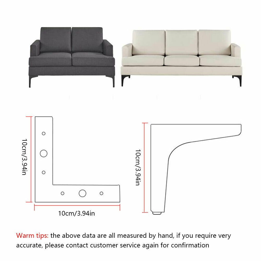 1PC Carbon Steel 4Inch 10cm DIY Furniture Sofa Legs Modern Metal Diamond Triangle Furniture Cabinets Bed Chair Table Feet-Golden 1pcs