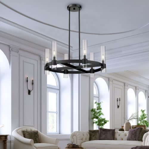 Bennet 6-light Chandelier 6-light Led Cylinder Shade Chandelier
