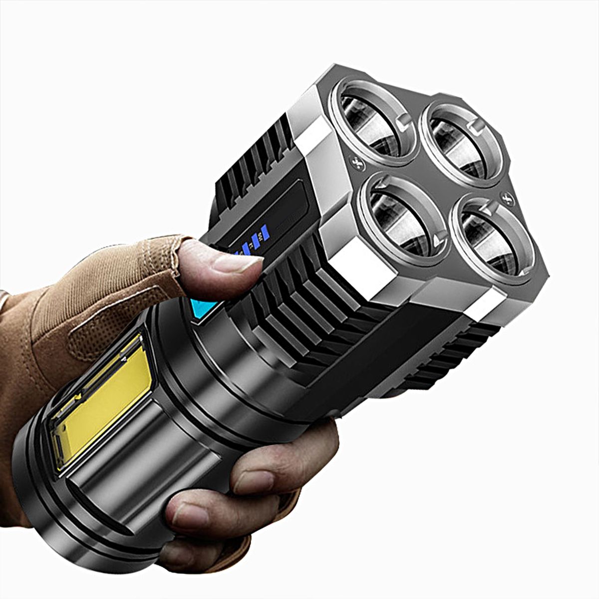 Torchlight Portable Torchlight Outdoor Flashlight With COB Black