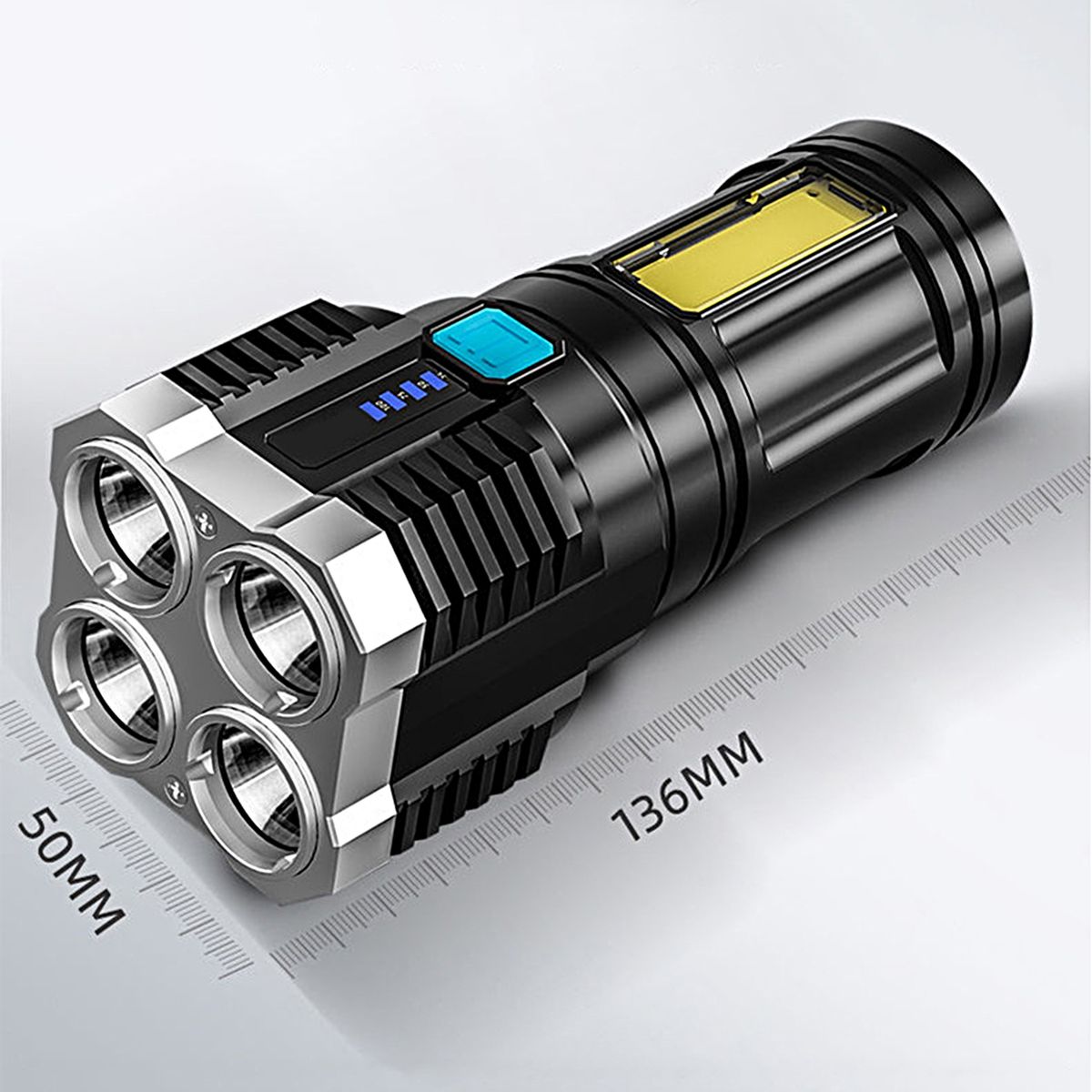 Torchlight Portable Torchlight Outdoor Flashlight With COB Black
