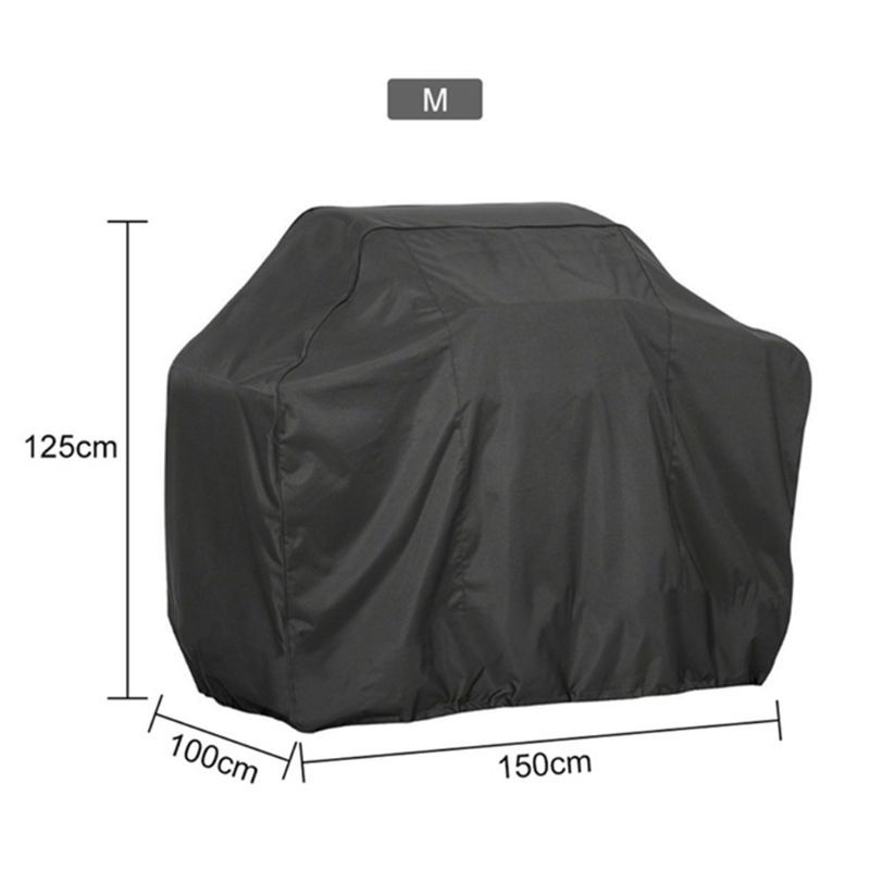 BBQ Cover Outdoor Dust Waterproof Weber Heavy Duty Grill Cover Rain Protection Outdoor Barbecue Cover Round Bbq Grill Black