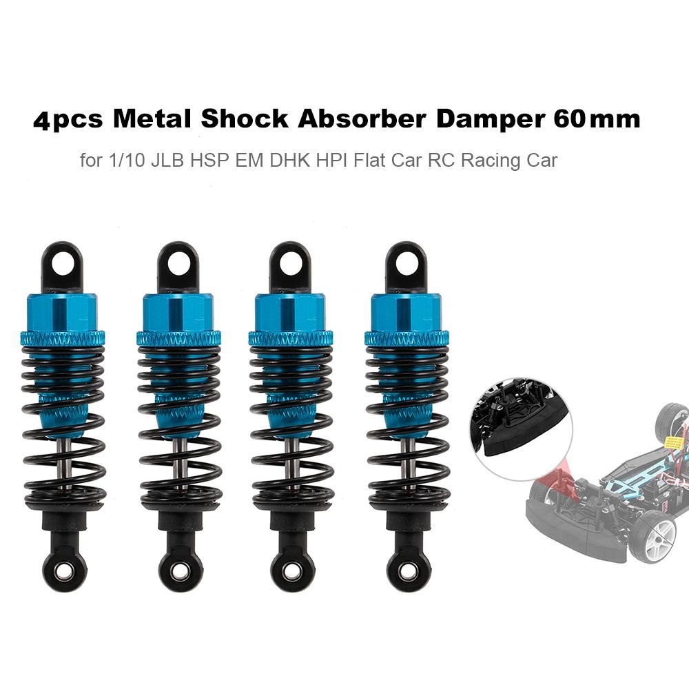 4pcs RC Car Parts Metal Shock Absorber Damper 60mm for 1:10 JLB HSP EM DHK HPI Flat Car RC Racing Car
