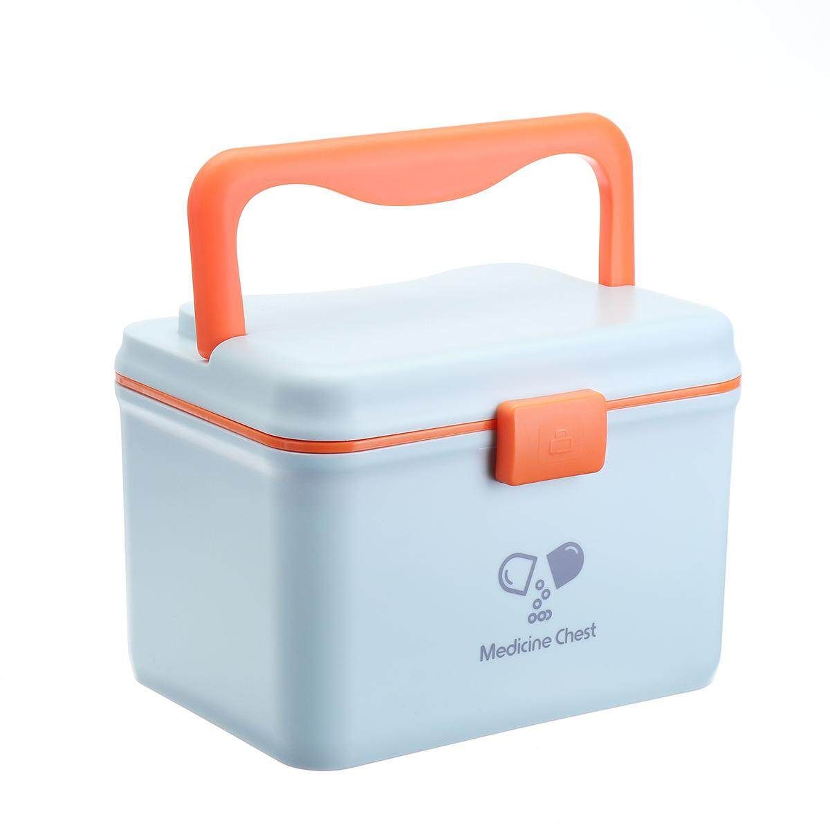Nordic Style White Medicin Box Household Medicin Box Large Capacity Storage Box First Aid Kit Blue