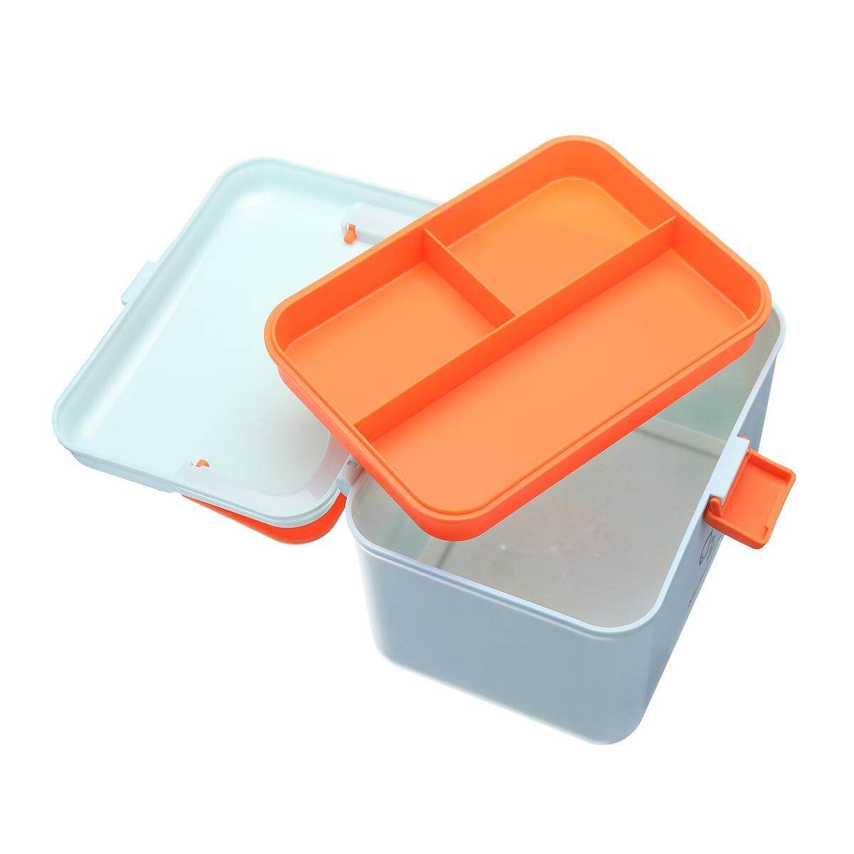 Nordic Style White Medicin Box Household Medicin Box Large Capacity Storage Box First Aid Kit Blue