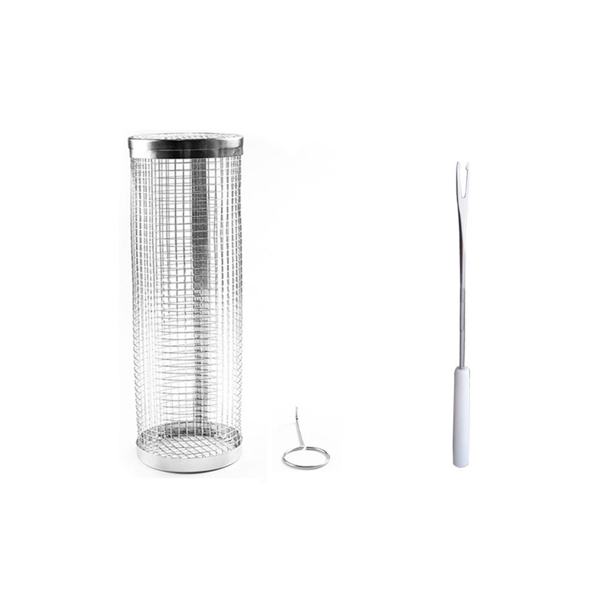 Portable Rolling Grilling Basket BBQ Net Tube Stainless Steel BBQ Cylinder Suitable for All Kinds Of Vegetables French-B
