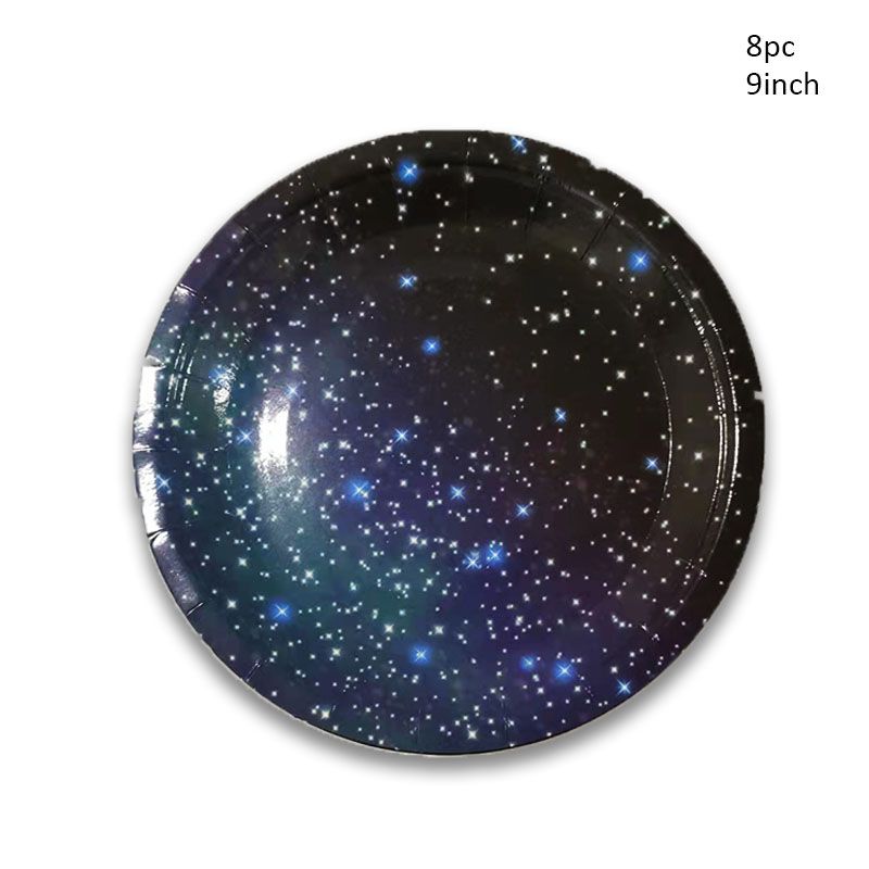 Universe Eight Planets Garlands Night Starry Sky Theme Banner Space-Light Green