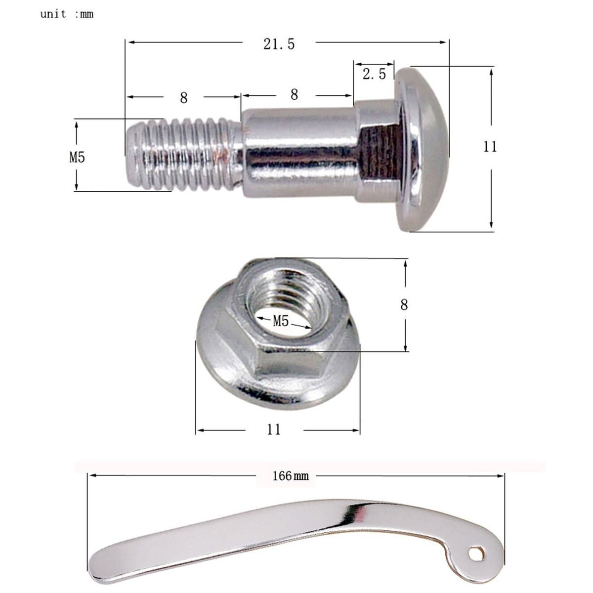 Tremolo V-ibrato B-ridge Tailpiece Parts Crank Handle Screw